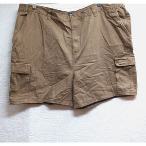 King Size Shorts Mens 50x6" Big Kakhi Beige Cargo Flat Front Cotton